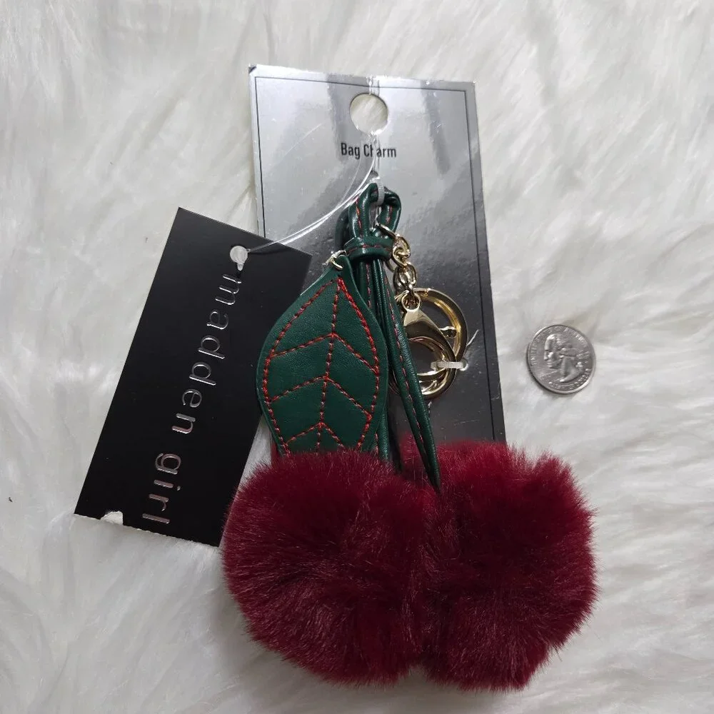 Madden Girl Plush Cherry Bag Charm